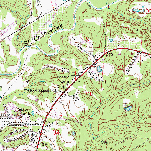 Topographic Map of Mount Cannan Church (historical), MS
