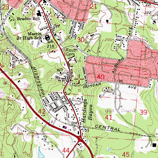 Topographic Map of New Zion Baptist Church, MS
