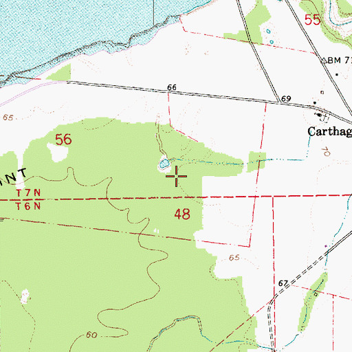 Topographic Map of North Carthage Point Oil Field, MS