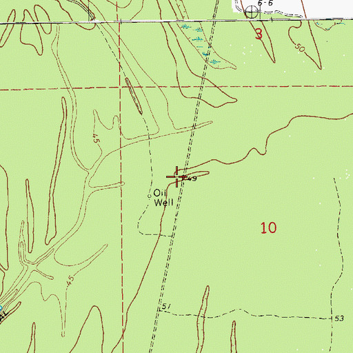 Topographic Map of North Lake Mary Oil Field, MS