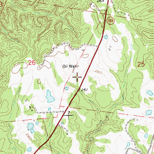Topographic Map of Oakland Oil Field, MS