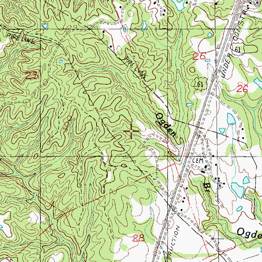 Topographic Map of Ogden Bayou Oil Field, MS
