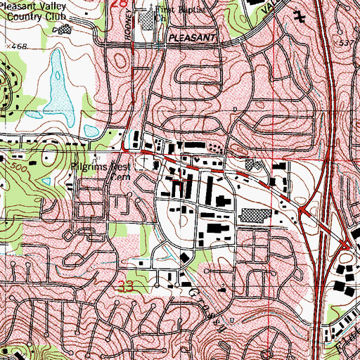 Topographic Map of Valley Village Shopping Center, AR