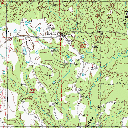 Topographic Map of Overton Oil Field, MS