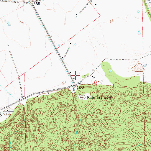 Topographic Map of Painters Oil Field, MS