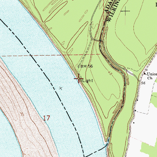 Topographic Map of Pandella Landing, MS