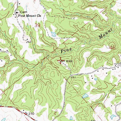 Topographic Map of Pine Mount Oil Field, MS
