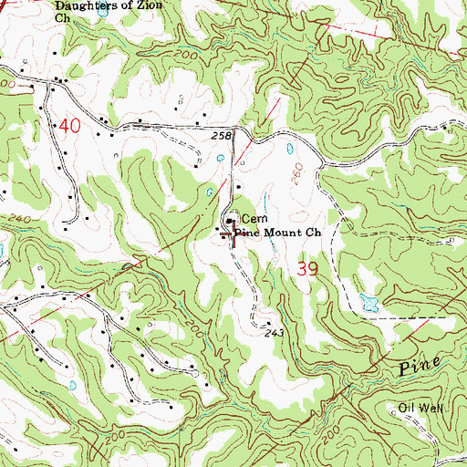 Topographic Map of Pine Mount School (historical), MS