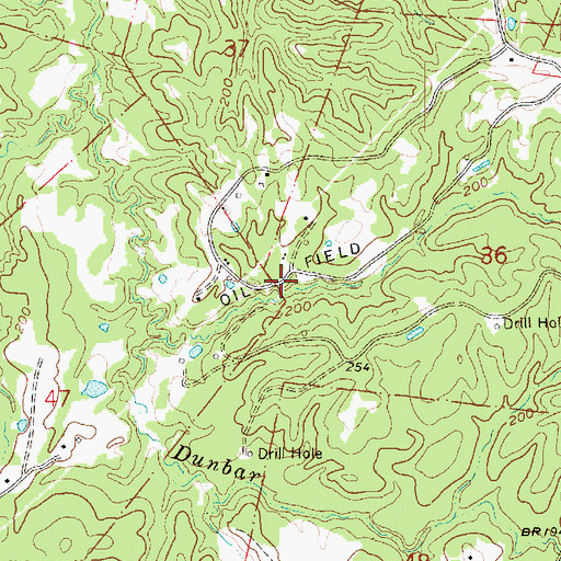 Topographic Map of Pine Ridge Oil Field, MS