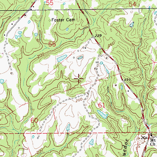 Topographic Map of Pleasant Hill Oil Field, MS