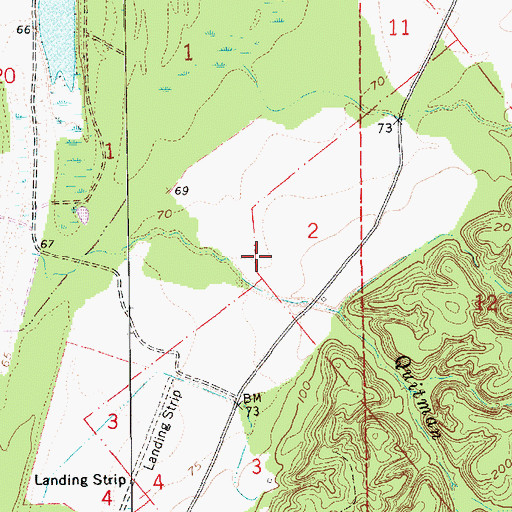 Topographic Map of Quitman Bayou Oil Field, MS