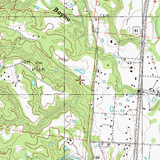Topographic Map of Robbins Bayou Oil Field, MS