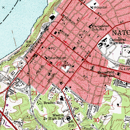 Topographic Map of Saint Marys Cathedral, MS