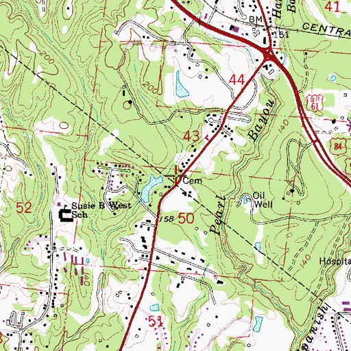 Topographic Map of Sargent Cemetery, MS