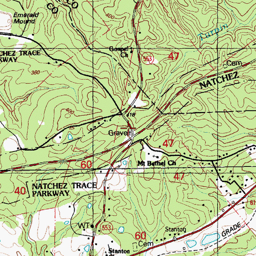 Topographic Map of Selsertown (historical), MS