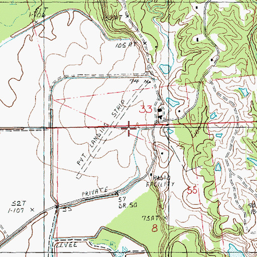 Topographic Map of Shieldsboro Oil Field, MS