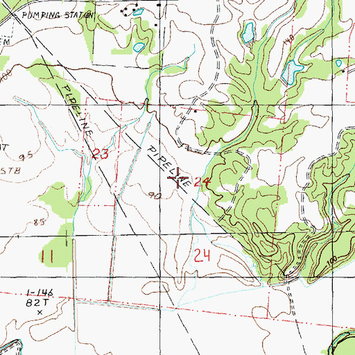 Topographic Map of South Kingston Oil Field, MS