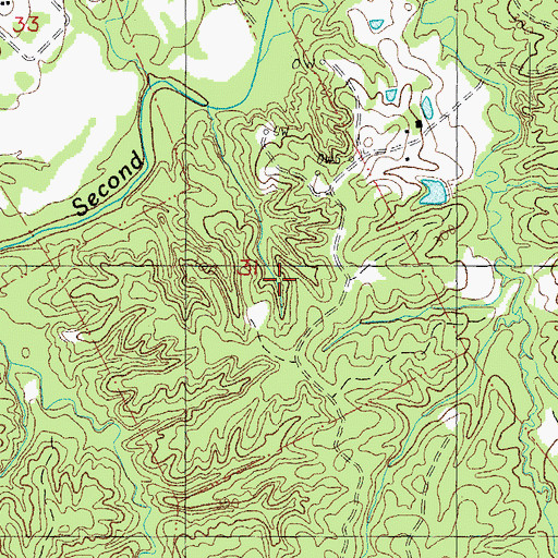 Topographic Map of Southeast Moss Hill Oil Field, MS