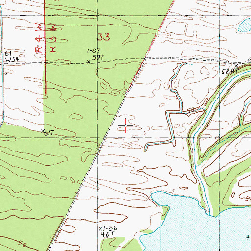 Topographic Map of Southeast Woodlands Oil Field, MS
