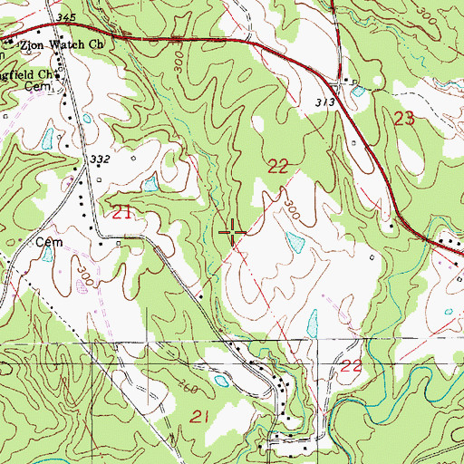 Topographic Map of Springfield Oil Field, MS