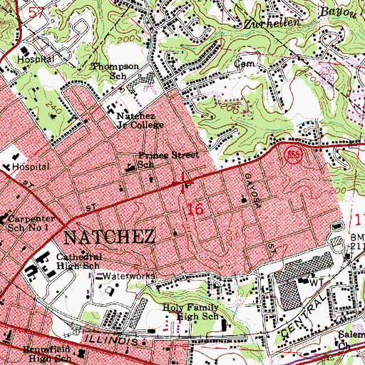 Topographic Map of Tabernacle of Prayer Church, MS