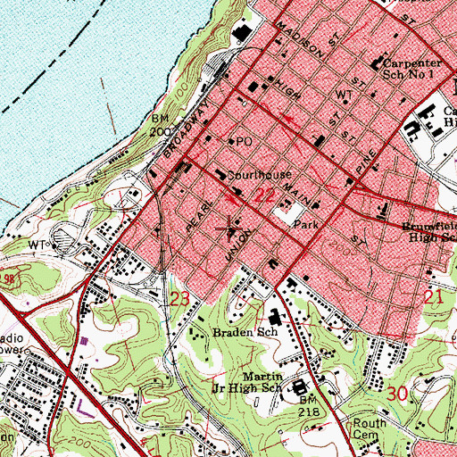 Topographic Map of Trinity Episcopal Church, MS