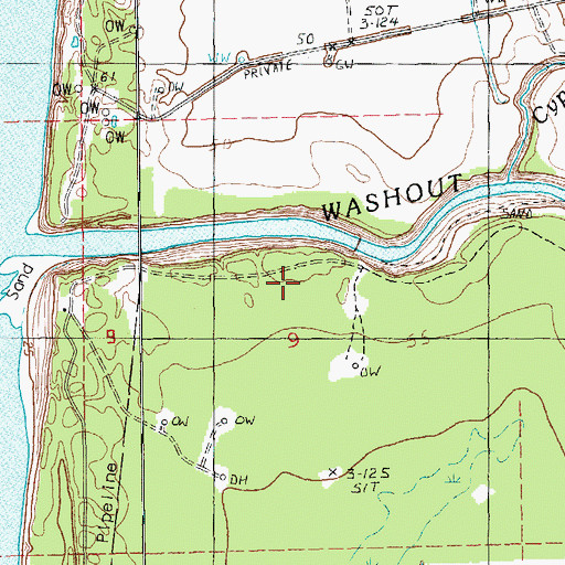 Topographic Map of Washout Bayou Oil Field, MS