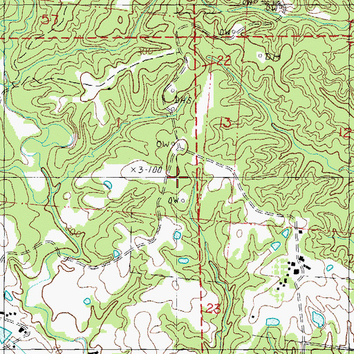 Topographic Map of Wayside Oil Field, MS