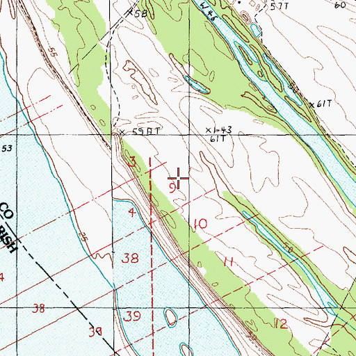 Topographic Map of Woodlands Oil Field, MS