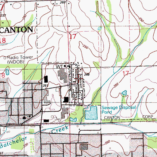 Topographic Map of Maris Town, MS