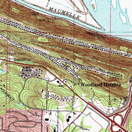 Topographic Map of Walton Heights, AR