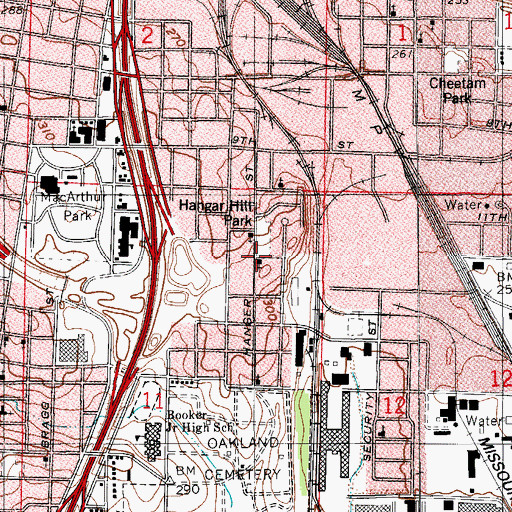 Topographic Map of Wards Chapel African Methodist Episcopal Church, AR