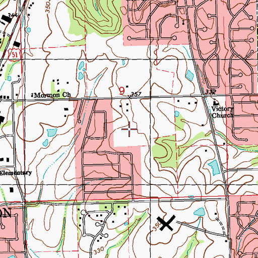 Topographic Map of Stonegate, MS
