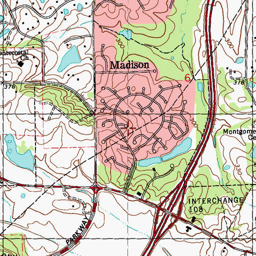 Topographic Map of Summertree, MS