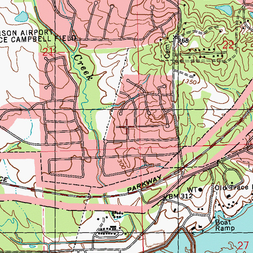 Topographic Map of Tidewater, MS