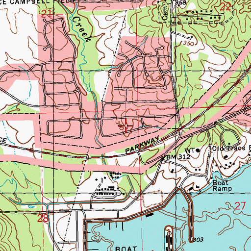 Topographic Map of Treasure Cove, MS