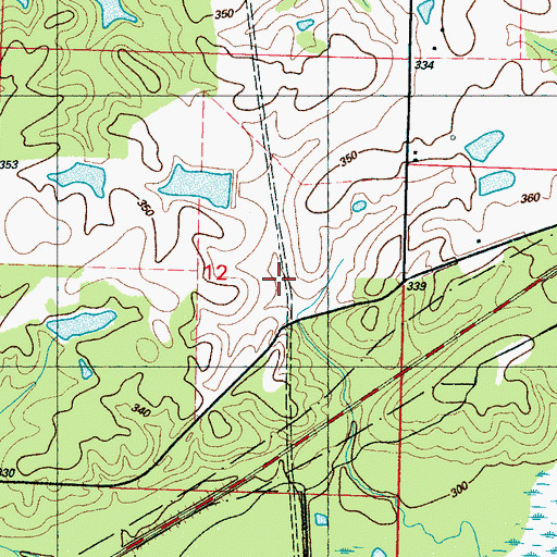 Topographic Map of Wards Stand (historical), MS