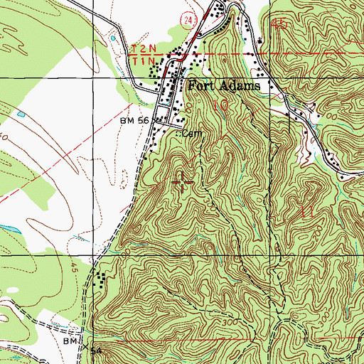 Topographic Map of Blockhouse Hill, MS