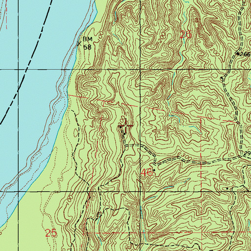 Topographic Map of Rock Hill, MS