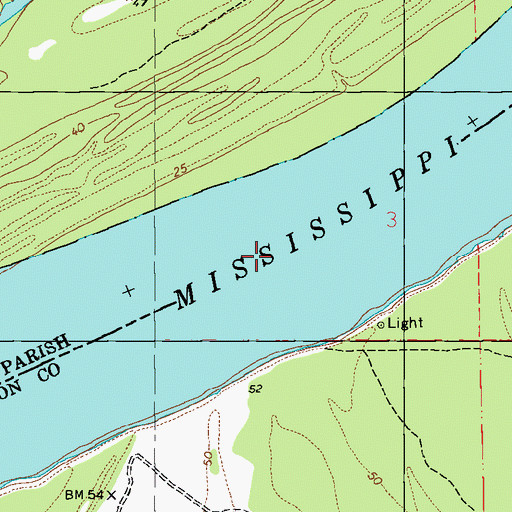 Topographic Map of Fort Adams Reach, MS