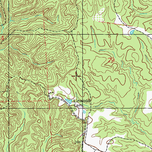 Topographic Map of Hunter Hall Plantation (historical), MS