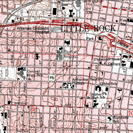 Topographic Map of We Care Church, AR