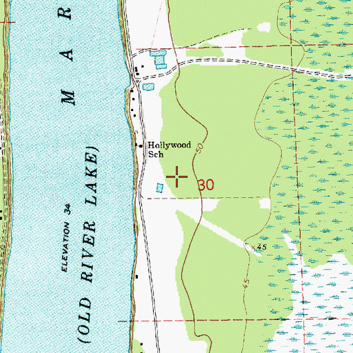 Topographic Map of Lake Mary Plantation (historical), MS