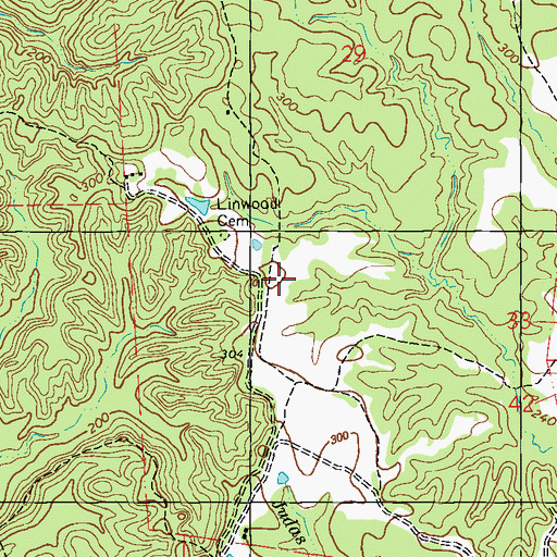 Topographic Map of Linwood Plantation (historical), MS