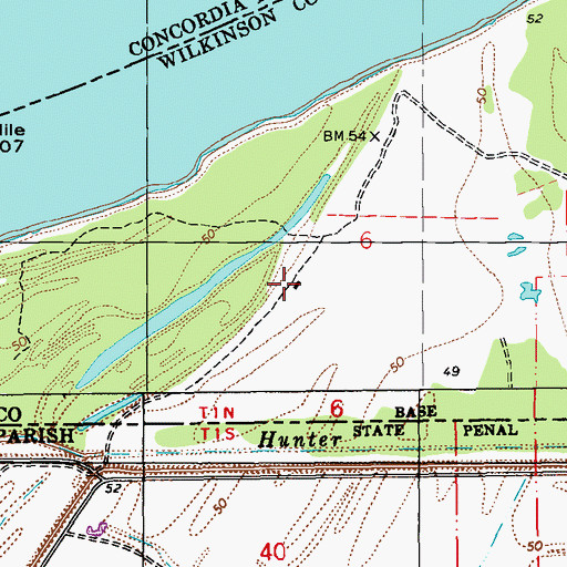 Topographic Map of Mount Olive School (historical), MS