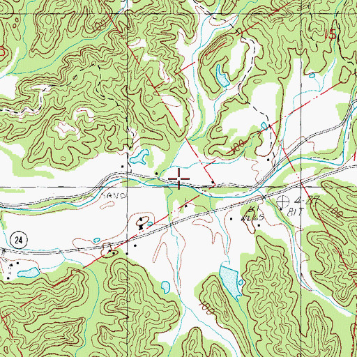 Topographic Map of Oak Hill Church (historical), MS
