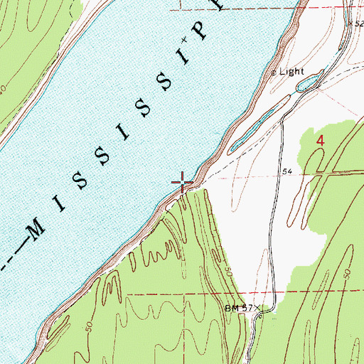 Topographic Map of Palmetto Bend Revetment, MS