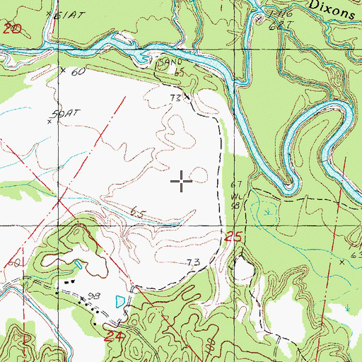 Topographic Map of Smithland Plantation (historical), MS