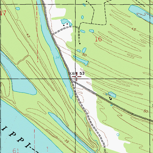 Topographic Map of Stamps Plantation (historical), MS
