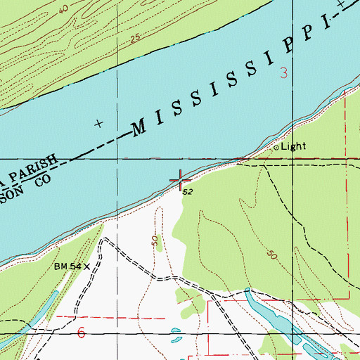 Topographic Map of Tarberts Landing, MS
